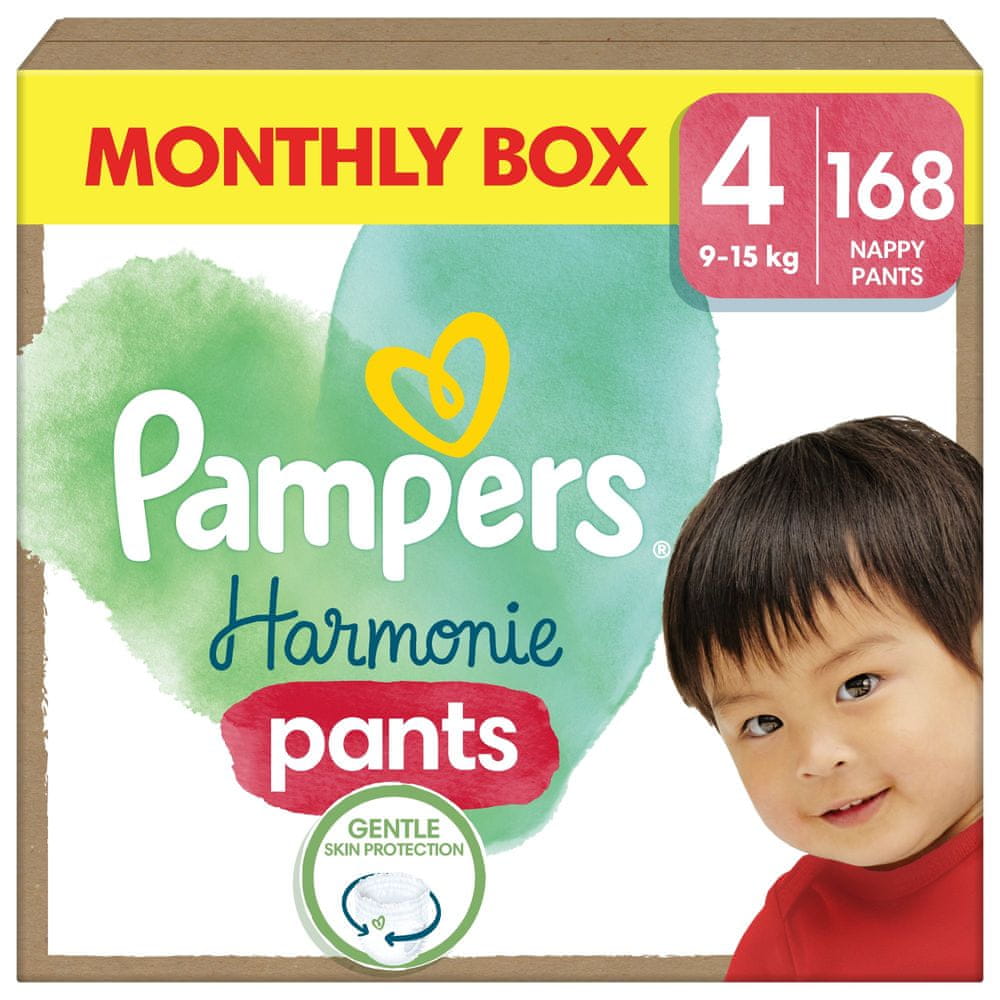 Pampers Harmonie Baby pants vel. 4, 168 ks, 9kg-15kg